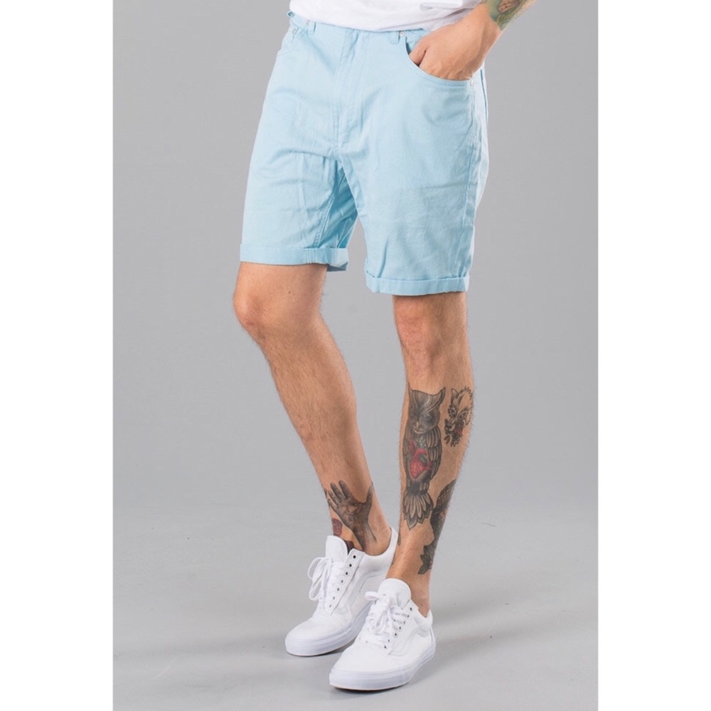 Wesc Conway 5 Pocket Chino Shorts Lght Blue Color